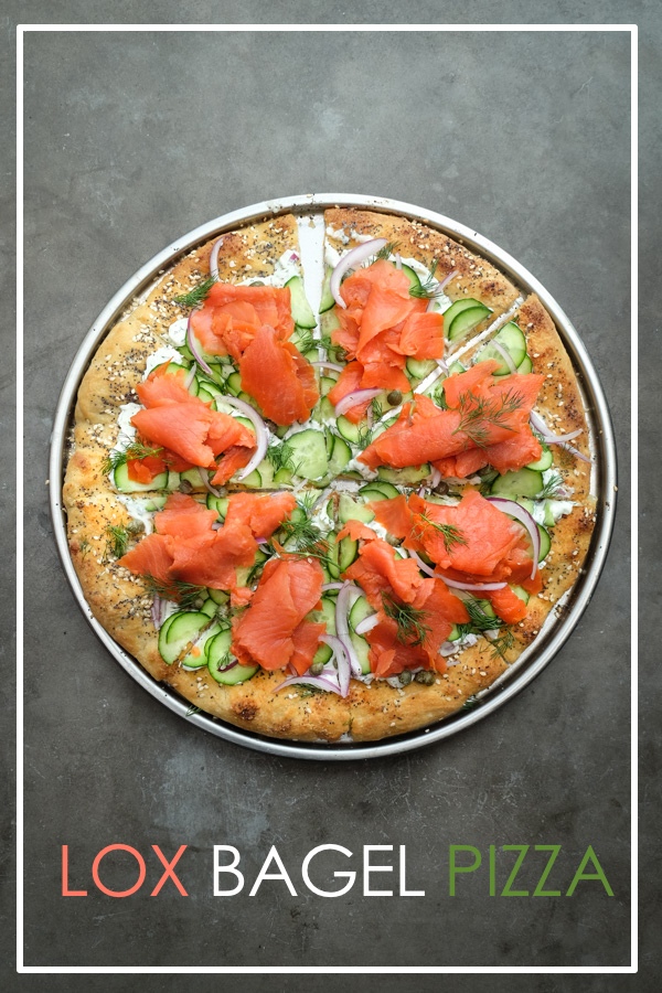 Lox Bagel Pizza- Perfect for weeknight dinners/afternoon brunches and parties! Find the recipe on Shutterbean.com!