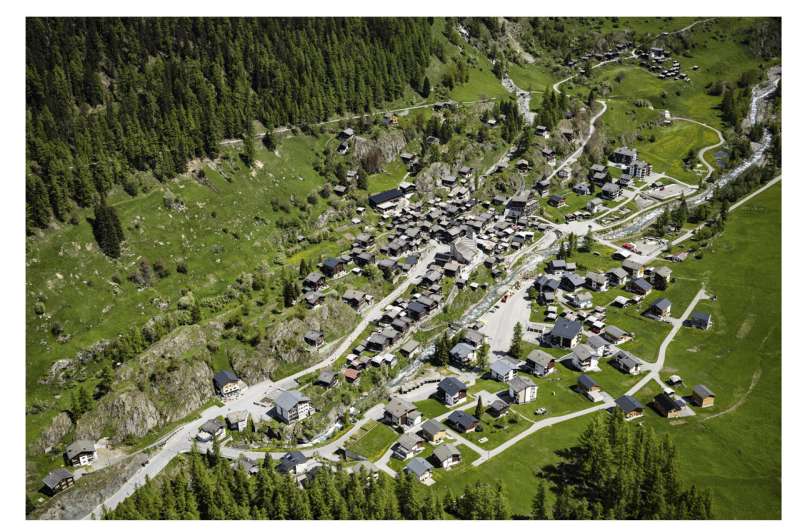 This combo shows the village of Blatten photographed on Friday, May 23, 2025 at the top and the village of Blatten one day after a massive avalanche, triggered by the collapse of the Birch Glacier, at the bottom, showing the destruction it caused as it swept down to the valley floor and demolished the village of Blatten, Switzerland, Thursday, May 29, 2025. Credit: Jean-Christophe Bott/Keystone via AP Swiss glacier collapse renews focus on risks of climate change as glaciers retreat around the world