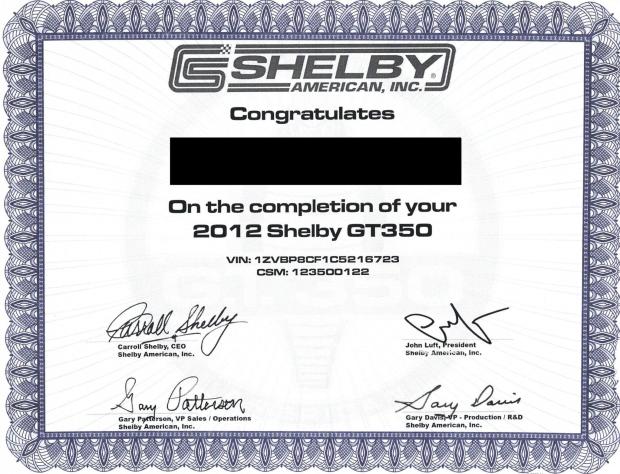 4,200-Mile 2012 Ford Mustang Shelby GT350 Coupe 6-Speed