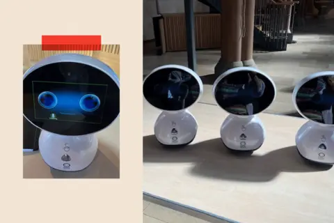 Caremark Geni's: small robots with an oval screen at the top
