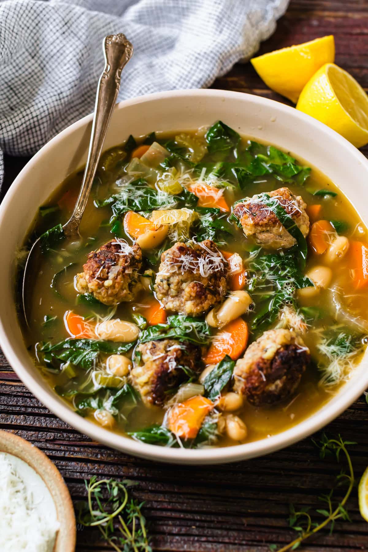 Tuscan White Bean Soup with Meatballs